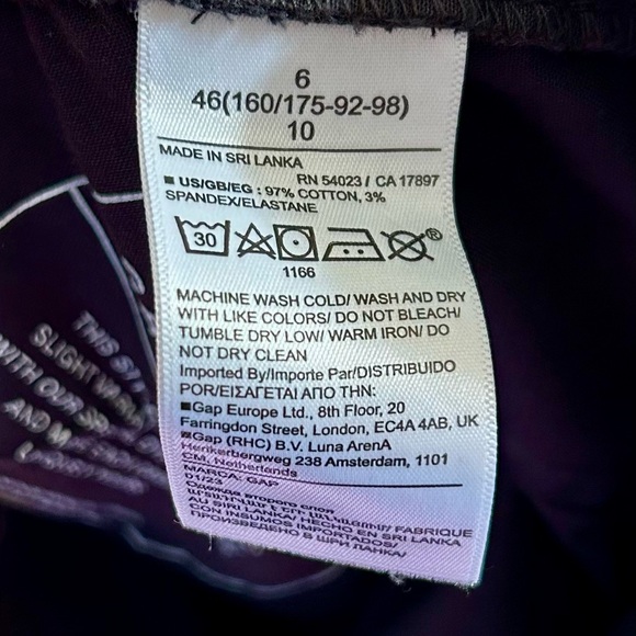 Gap Downtown Khaki Trousers Black New High Rise Straight Leg - Women’s Size 6 - Picture 4 of 9